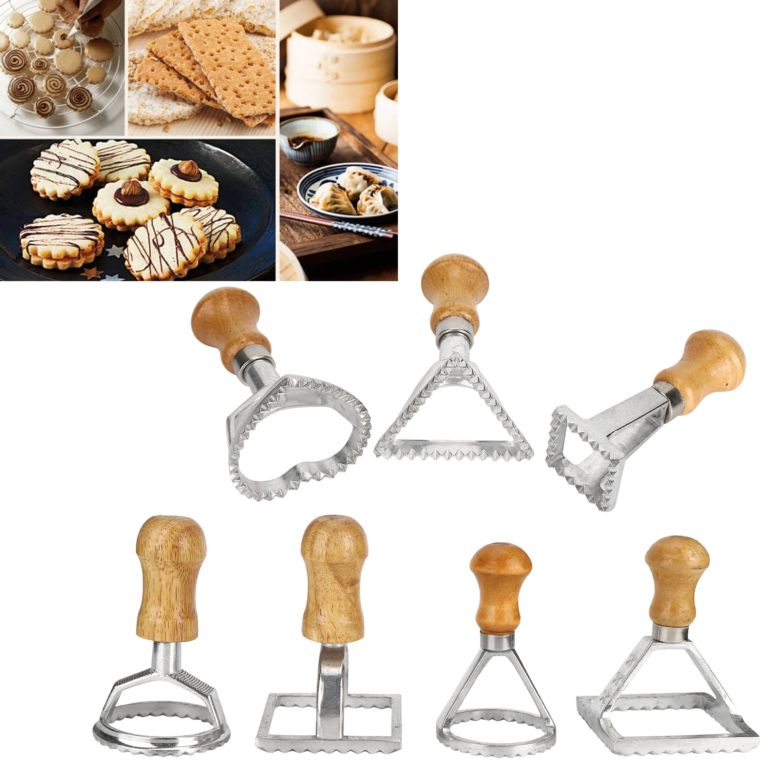 7PCS/Set Dumplings Molds DIY Cookies Cakes Pastry Pasta Stamp Press Cutter Us 