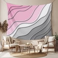 thumbnail image 2 of Pink Grey Ombre Large Tapestry for Bedroom Wall Hanging Tapestry,Modern Geometric Abstract Aesthetics Cream Ceiling Backdrop Tapestries Poster Blanket Wall Decor for Teens Room Living Room 100" x 59", 2 of 8