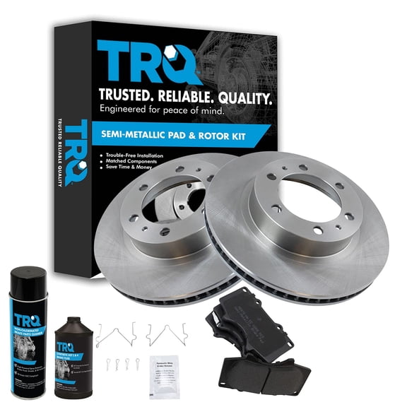 TRQ Front Premium Metallic Brake Pad Rotor Kit w/Chemicals for Toyota Truck SUV BKA17323 Fits select: 2003-2009 TOYOTA 4RUNNER, 2007-2014 TOYOTA FJ CRUISER