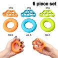thumbnail image 1 of Hand Grip Strengthener,finger Exerciser, Grip Strength Trainer (6 Pcs),finger Stretcher For Arthritis Carpal,grip Strength Trainer,guitar And Rock Cli, 1 of 5