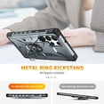 thumbnail image 3 of ELEHOLD Heavy Duty Rugged Case for Samsung Galaxy S23 Ultra,360° Rotation Ring Holder Kickstand Function Anti-Slip Work with Magnetic Car Mount Shockproof Protective Case,Gray, 3 of 8