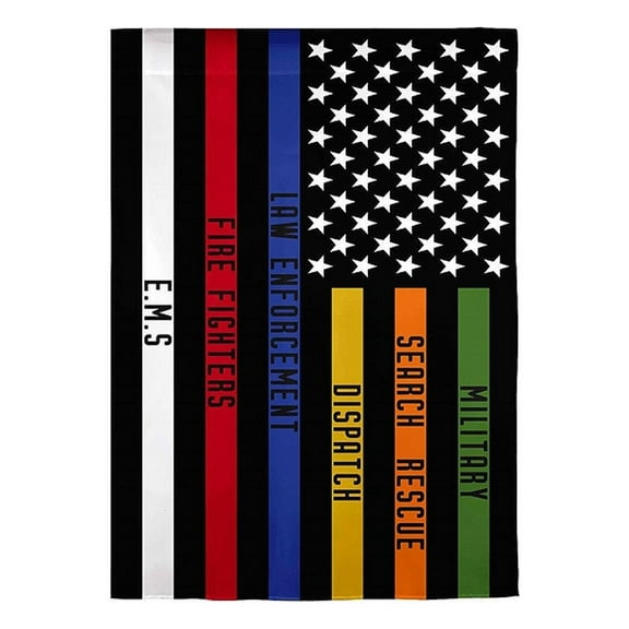 Evergreen Responders Thin Line Garden Suede Flag