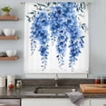 thumbnail image 5 of Blue Eucalyptus Leaves Sheer Curtains 63 Inches Long, Spring Botanical Summer Light Filering Curtains, Breathable Simi Curtain Privacy Drapes for Living Room Bedroom Lightweight Window Treatment, 5 of 9