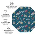 thumbnail image 4 of Pofeuu Vintage Tape Players And Skates Print Leather Coasters Set of 6, Round Cups Mugs Mat Pad for Home Kitchen Heat Resistant Drink Coasters,Octagon, 4 of 7