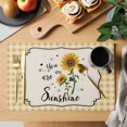 thumbnail image 2 of Sunflowers Placemats Set of 12, Yellow Floral Botanical Checkered Rustic Placemats for Dining Table, Place Mats for Kitchen Tabletop, Waterproof Wipeable Dining Table Mats Set, 2 of 9