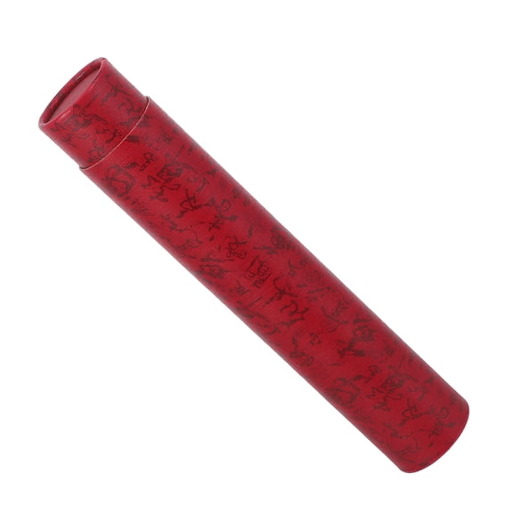 OUNONA Red Storage Tube for Artwork, Maps, , Documents and Drawings, 36 x 6 Inches, Protective and Portable