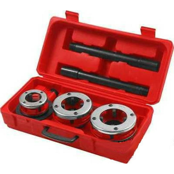 Large Hand Die Ratcheting Pipe Thread Threader Tool Ratchet Threading Kit Set