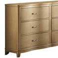 thumbnail image 3 of Benzara BM171584 36 x 63 x 18 in. Pine Wood Spacious 6- Drawer Dresser, Gold, 3 of 5
