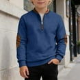 thumbnail image 2 of REDARER Boys Color Block Quarter Zip Sweatshirt Long Sleeve Winter Warm Casual Top for Youth,12-13 Years, 2 of 4