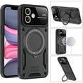 thumbnail image 6 of for iPhone 12 Case with 360° Rotatable Invisible Ring Stand, Large Window Design Compatible with Magsafe, -Grade Protection Shockproof Phone Cover for Women Men, Black, 6 of 15