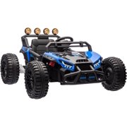 NEILA 24V Ride On UTV for Kids – Electric Powered Adventure Vehicle with Remote Control, Spring Suspension, LED Lights, Music, and 130W Performance for Thrilling Outdoor Fun,Blue
