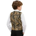 thumbnail image 2 of Garronmavis Cute Yellow Camo Boys Vest Size 9-10 Versatile Sleeveless Slim Fit Vests Outfit Lightweight Formal Waistcoat Vests with Pockets Stylish Boy's 3 Button Formal Suit Vest, 2 of 7