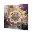 thumbnail image 2 of Designart "Regal Purple and Gold Mandala II" Boho Mandala Metal Wall Art, 2 of 5