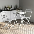 thumbnail image 2 of SEGMART 3-Piece Patio Bistro Set, Folding Outdoor Patio Furniture Sets, 1 Metal Folding Patio Table and 2 Chairs Indoor and Outdoor for Patio, Yard, Garden, White, 2 of 8
