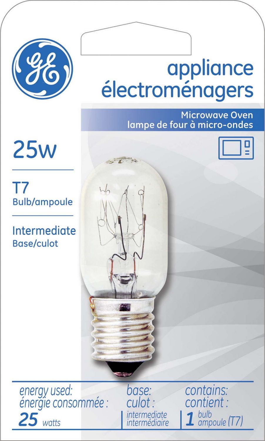 General Electric Appliance T7 25 Watts Intermediate Base Bulb - 1 Pack