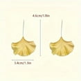 thumbnail image 4 of 2Pair Vintage Ginkgo Leaf Ear Hooks Gold Leaf Texture Pendant Earrings, 4 of 5