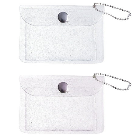 

2Pcs Transparent Cards Storage Bag Portable Coin Storage Bag (Transparent)