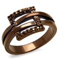 thumbnail image 1 of Women IP Coffee Light Brass Ring with AAA Grade CZ in Light Coffee - Size 6, 1 of 1