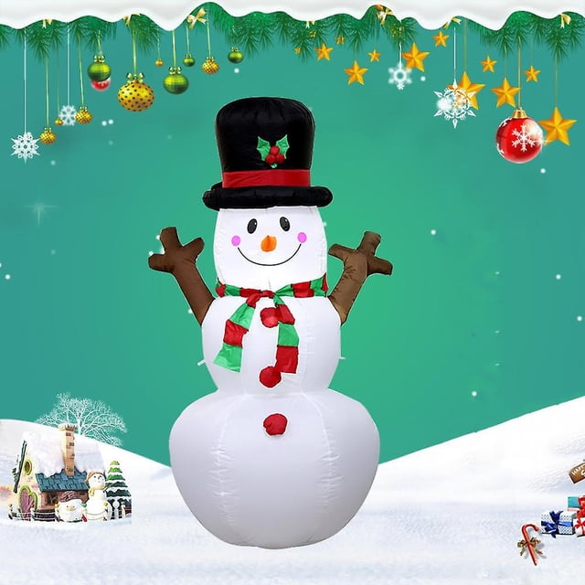 Muñeco de nieve inflable de 5,2 pies con forma de rama de árbol para exteriores, decoración de patio inflable con luces LED incorporadas para vacaciones, fiestas, Navidad, patio y jardín