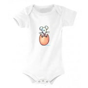 Mouse Baby Bodysuit, White - 6-12 Months