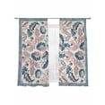 thumbnail image 7 of Teal Blue Red Ethnic Sheer Curtains 72 Inch Length 2 Panels Set, Boho Modern Geometric Abstract Art Voile Window Treatment Rod Pocket Curtains Sheers Drapes for Bedroom/Living Room/Kitchen 52"x72"x2, 7 of 7