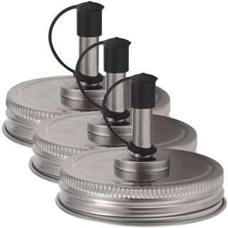 Aozita Mason Jar lids Pour Spout with Caps for olive oil dispenser and Salad  Dressing Shaker - 18/8 Stianless Steel Pour lids for Ball and More