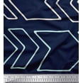 thumbnail image 1 of Soimoi Blue Heavy Satin Fabric Arrow Symbol Print Fabric by the Yard 54 Inch Wide, 1 of 3