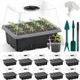 thumbnail image 2 of 10 Pack Seed Tray, 120 Cells Seed Kit with Humidity Dome, Heightened Lids Seedling Starting Trays,Black--, 2 of 5