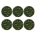 thumbnail image 2 of Balery 6 Pcs Green Branch Oliveleather Coasters Set, Drink Table Cup Coasters For Living Room Kitchen Coffee Decor, 2 of 9