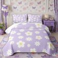 thumbnail image 2 of Manfei Vintage Flowers Bed Spread Queen 3pcs,Cartoon Botanical Floral Queen Coverlet Set,1 Quilt and 2 Pillowcases, 2 of 7