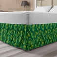 thumbnail image 1 of Garden Bed Skirt, Flowers Hand Drawn Herb with Paint Stains Abstract Concept, Elastic Bedskirt Dust Ruffle Wrap Around for Bedding Decor, 4 Sizes, Sea Green Yellow, by Ambesonne, 1 of 2