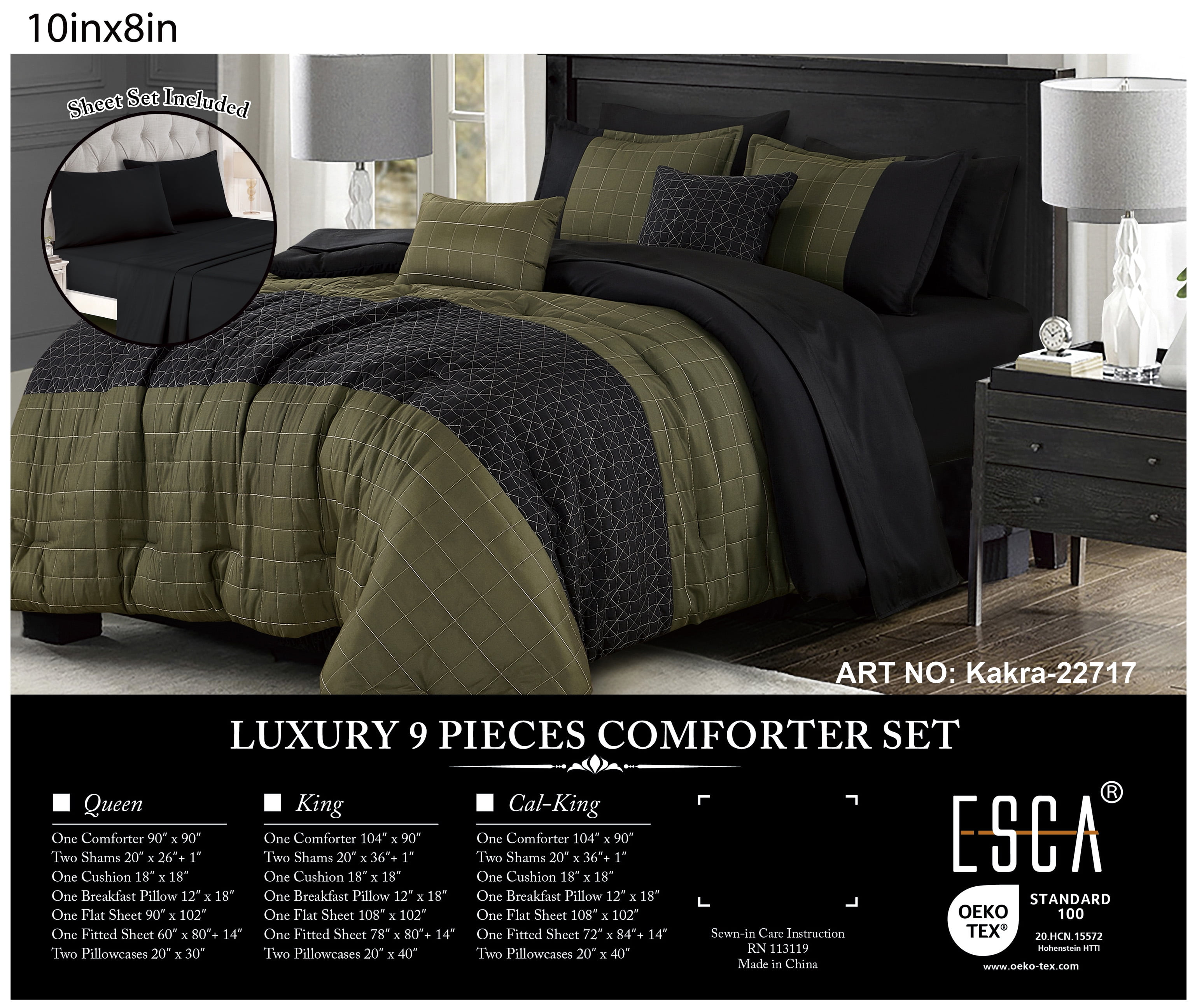 EvJk 9-Piece Embroidered Comforter Set – Queen Size Bedding Set with sheet set, Soft & Stylish Quilt for Bedroom