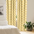 thumbnail image 2 of Ambesonne Quatrefoil Curtains, Trellis in Yellow, Pair of 28"x63", Marigold Mustard White, 2 of 5