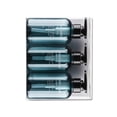 thumbnail image 3 of Injueey Paquete de 3 botellas de viaje PET 300ml Dispensador de gel de ducha recargable vacío Boca ancha Reutilizable Gel de baño Contenedor de cocina Juegos de accesorios de baño Gris Azul Injueey HA012723-02, 3 of 6