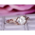 thumbnail image 2 of HeartsAndYou 1.5ct Round Cut Moissanite Engagement Ring for Women Leaf Marquise Accent 18k Rose Gold Over Silver, 2 of 8