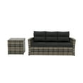 thumbnail image 3 of WestinTrends 2-Piece Outdoor Three Seater Sofa with Side Table Included, Brown/Gray, 3 of 9