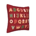 thumbnail image 2 of Square Decorative Throw Pillow Covers with Core, Candy Alphabet Print Throw Pillows for Couch Sofa Bed Home Decor, 16"x16", 2 of 9