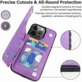 thumbnail image 5 of Dteck for iPhone 13 Pro Wallet Case with Card Holder, Butterfly Flower Embossed Faux Leather Kickstand Card Slots Case, Handmade Shockproof Protective Slim Soft Flip Phone Case 2021 6.1", Purple, 5 of 6