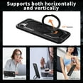 thumbnail image 4 of Designed For iPhone 16e Phone Case,With 360° Spin Magnetic Stand Ring Kickstand,Fit for Mag-Safe,Military Grade Shockproof Heavy Duty Dropproof Tough Rugged Phone Case,Black, 4 of 6