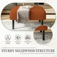 thumbnail image 3 of Small Ottoman Footstool with Legs, Corduroy Fabric Modern Accent Stool Seat with 22" Deep Seat, for Living Room, Bedroom, Office, Orange, 3 of 9