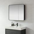thumbnail image 4 of Talayuela 36 in.W x 32 in.H Aluminum Framed Medicine Cabinet in Brushed Black, 4 of 17