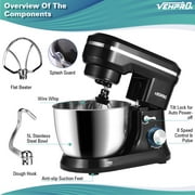5L 380W 8-Speeds Tilt-Head Food Mixer, Kitchen Electric Mixer