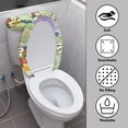 thumbnail image 3 of COEQINE Toilet Lid Cover and Toilet Tank Cover, Machine Washable Polyester Fabric Easy to Clean Toilet Lid Dust Cover 2 Piece Set, Daisy Floral Green Marble, 3 of 7