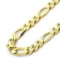 thumbnail image 2 of 14K Yellow Gold Chain 6mm Concaved White Pave Figaro Chain Necklace (20, 22, 24, 26 Inches), 2 of 3