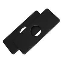 LEORX 2Pcs Kitchen Faucet Plate Covers Black Sleek Escutcheons for Sink Hole