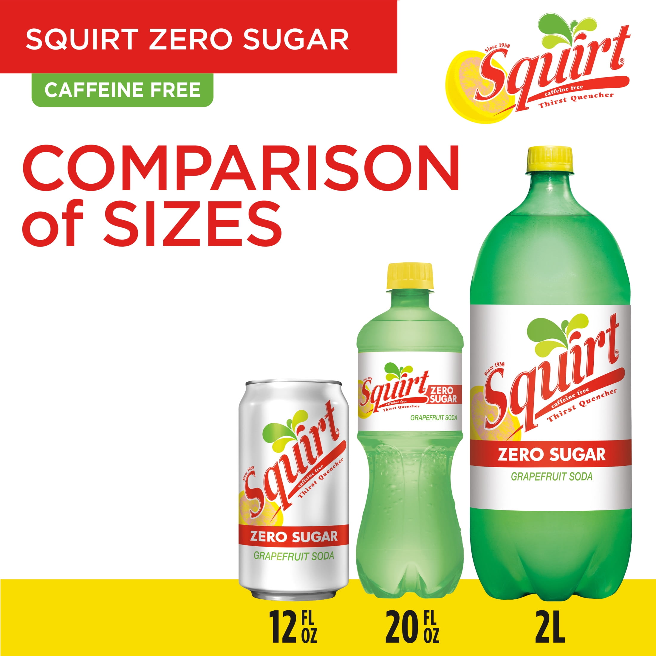 Squirt Zero Sugar Grapefruit Soda Pop, 12 fl oz, 12 Pack Cans