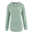 thumbnail image 3 of Spring Tops for Women Hoodies for Women Women's Hooded Solid Color Long-sleeved Sweatshirt Casual Blouse Pullover Tops, 3 of 4