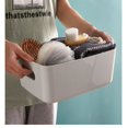 thumbnail image 5 of TRIANU 4 Pcs Open Storage Bins, Plastic Closet Shelf Organizer Bins, Desktop Storage Baskets for Bathroom, Nursery, Home, 9.64*6.3*3.93 in, Beige, 5 of 7