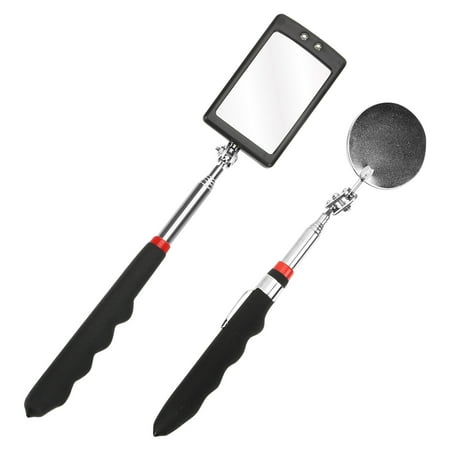 

2 Pcs Vehicle Inspection Mirror Flexible Telescoping Telescope Auto Mechanic Tools with Lights Lighted