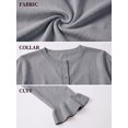 thumbnail image 5 of JWD Womens Cardigan Sweater Long Sleeve Crew Neck Button Front Knit Ruffle Trim Casual Lightweight Tops Light Gray S, 5 of 7
